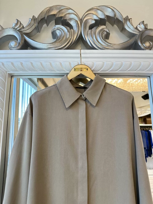 İNVEE 7094 Modal Gömlek - Bej