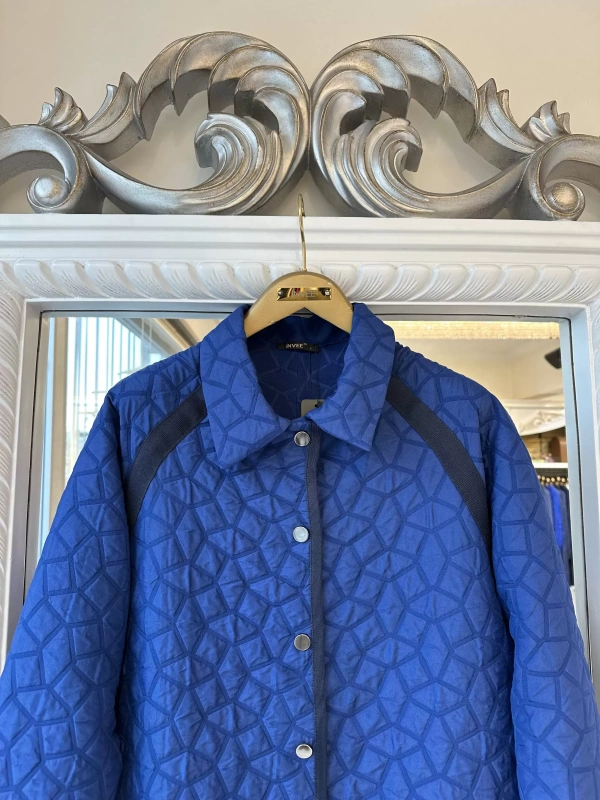 İNVEE Biye Detaylı Kapitone Uzun Ceket - Sax