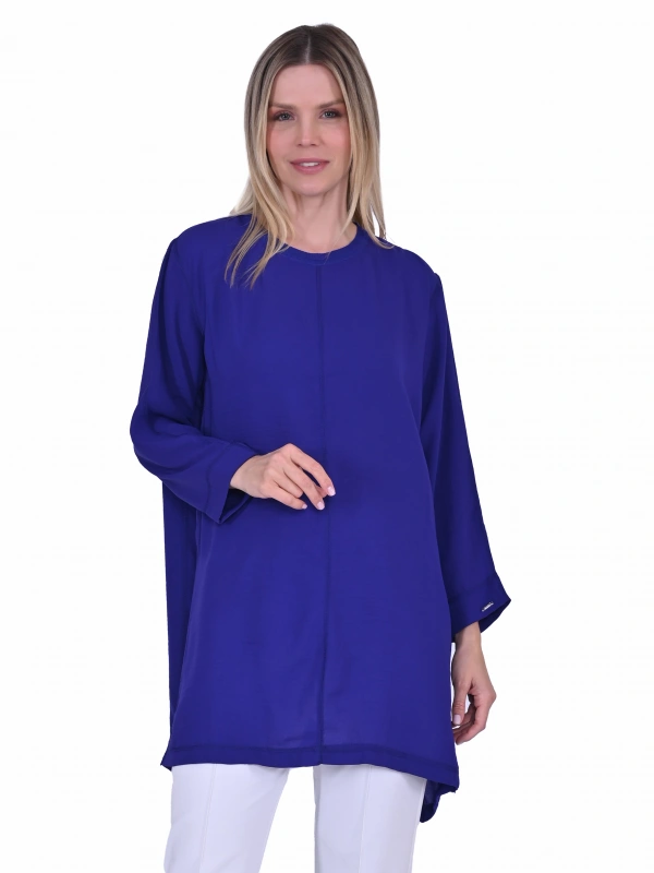 İNVEE 7104 Rahat Kalıp Caz Tunik - Sax