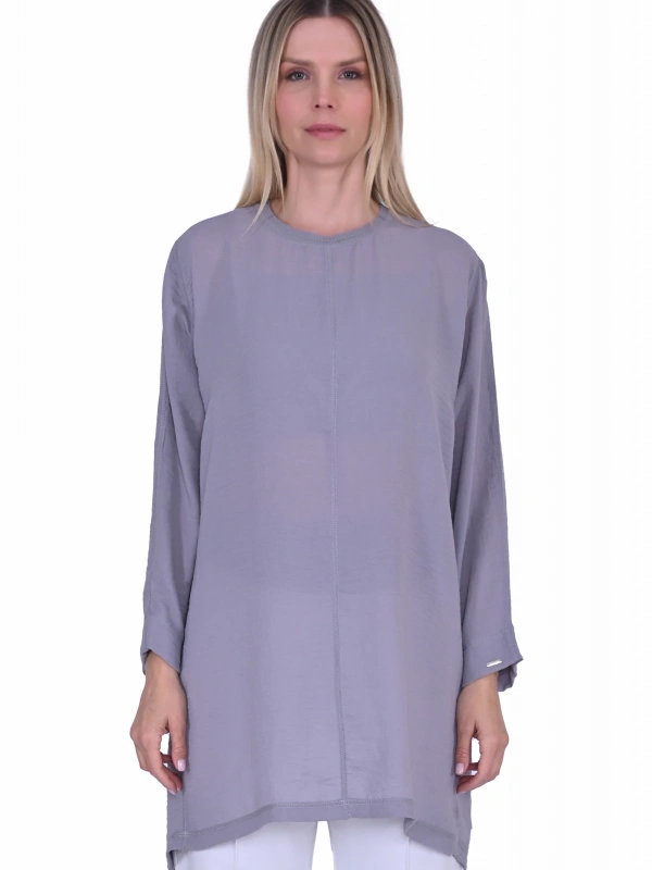 İNVEE 7104 Rahat Kalıp Caz Tunik - Gri