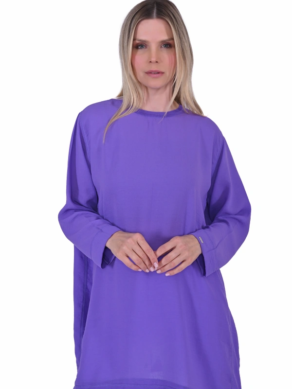 İNVEE 7104 Rahat Kalıp Caz Tunik - Mor