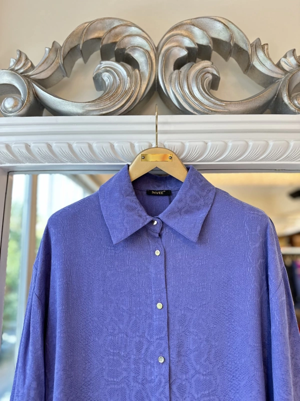 İNVEE Desenli Gömlek - Mor