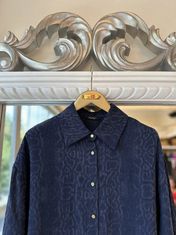 İNVEE Desenli Gömlek - Lacivert
