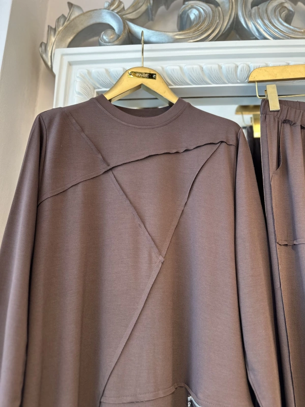 İNVEE Pamuk Takım - Kahverengi