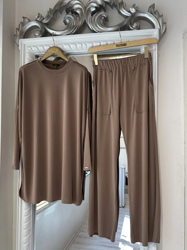 İNVEE Modal Takım - Sütlükahve