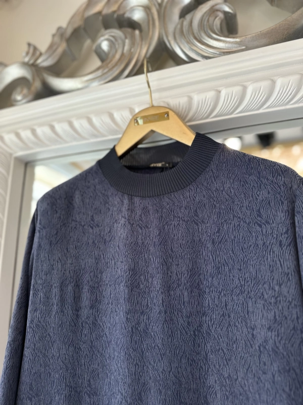 İNVEE 7136 Desenli Modal Elbise - Lacivert