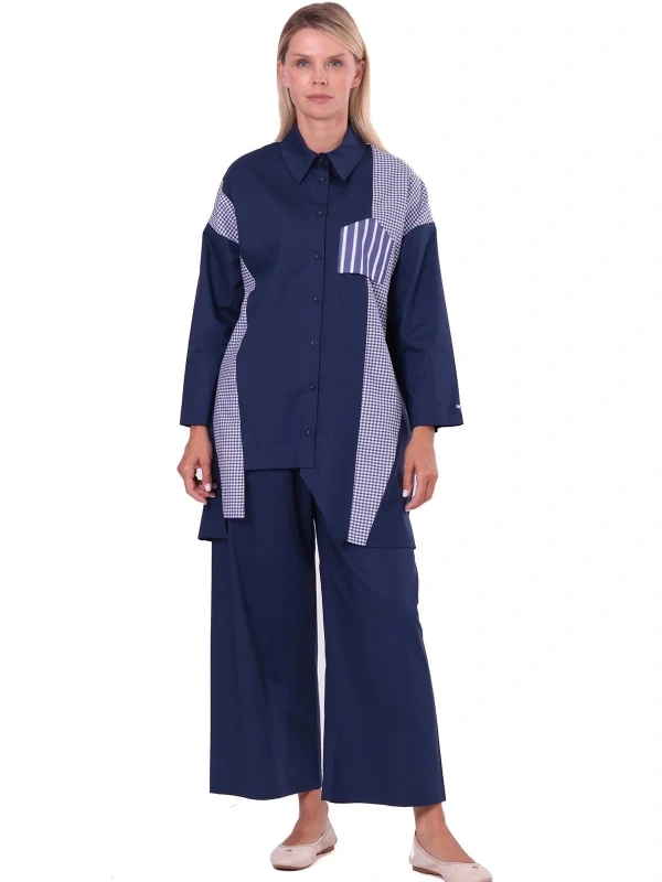 İNVEE 7138 Cep Detaylı Gömlek - Lacivert