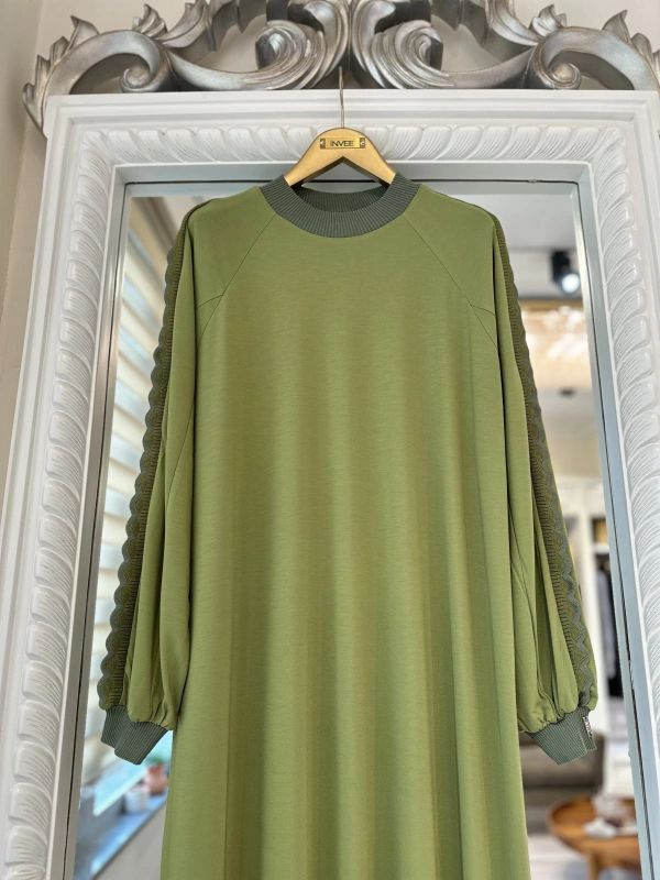 İNVEE 7901 Yeşil Elbise
