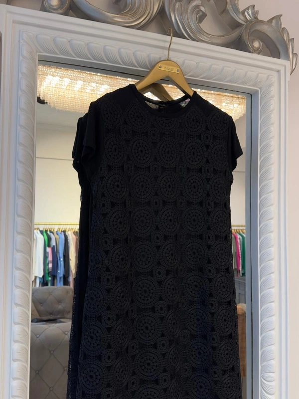 İNVEE Güpürlü İç Tunik - Siyah