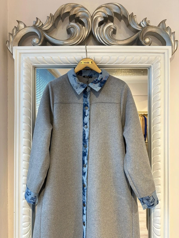 İNVEE Kaşe Pardesü - Gri