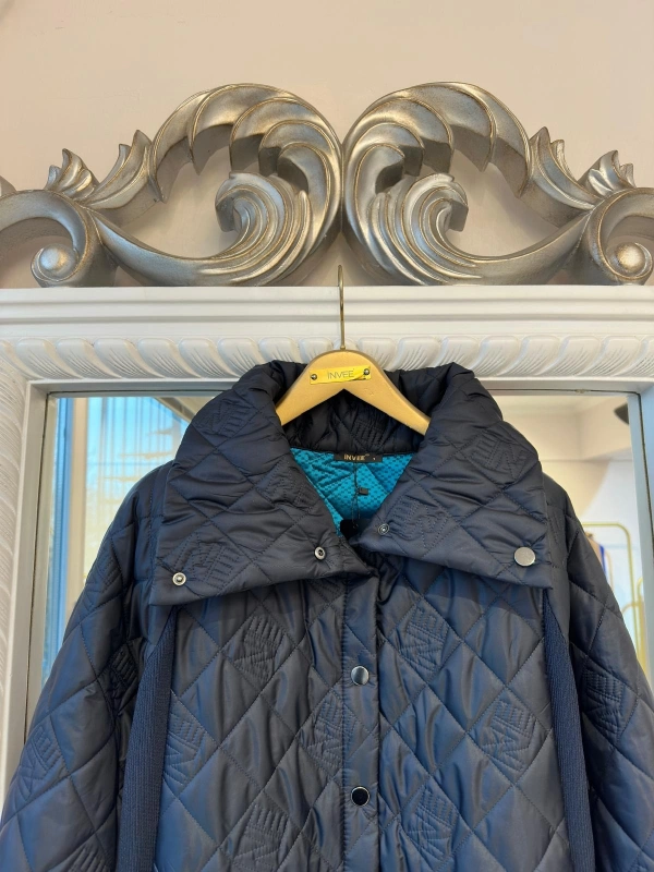 İNVEE NE Logolu Kapitone Mont - Lacivert