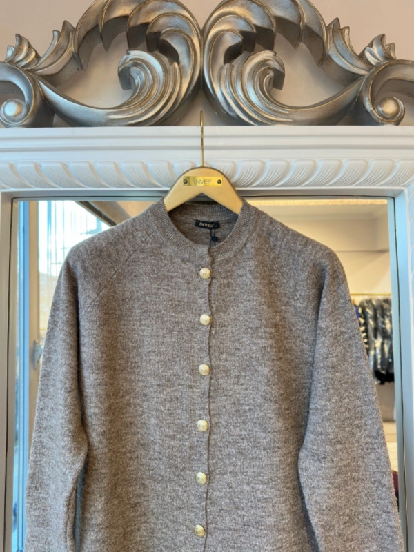 İNVEE Yün Karışımlı Hırka - Vizon