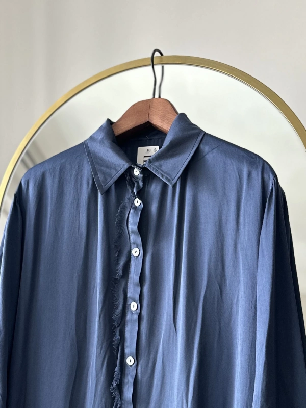 İtalyan Uzun Gömlek - İndigo