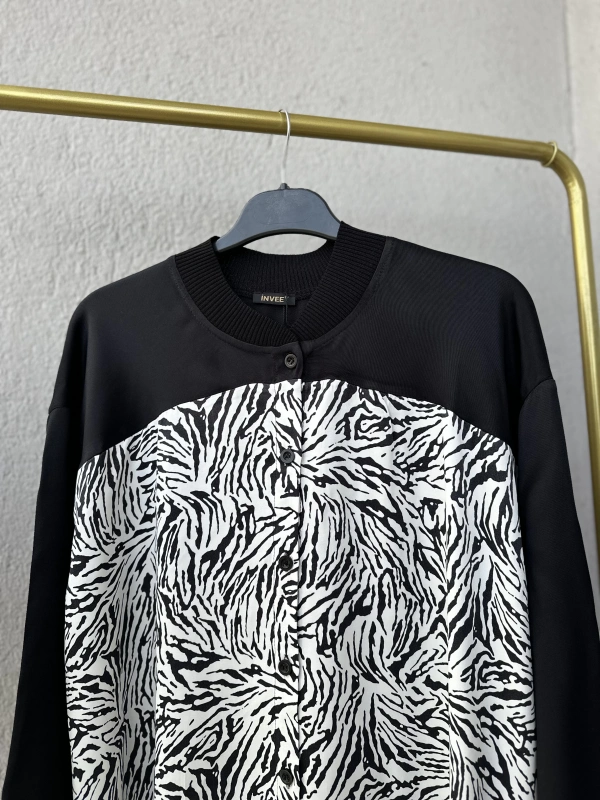 Zebra Desen Oversize Gömlek