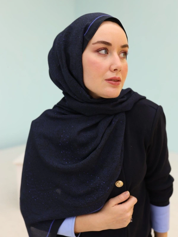 Silk Home Mayda Şal - Koyu Lacivert-Kraliyet Mavisi