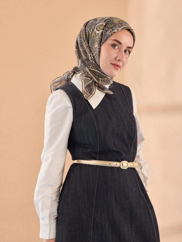 Silk Home Yaz Esintisi Eşarp - Koyu Vizon, Kına Yeşili, Azur Mavi, Yeşil