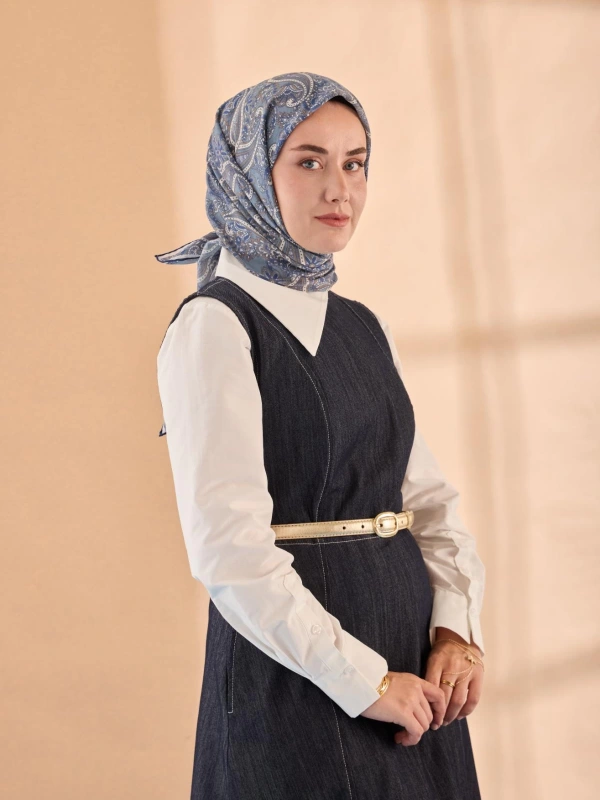 Silk Home Yaz Esintisi Eşarp - İndigo, Taş, Vizon, Lacivert