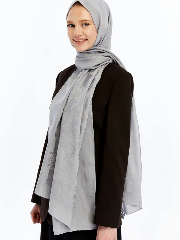 VALENTİNO ORLANDİ Alia Dama Desen Şal - Gümüş