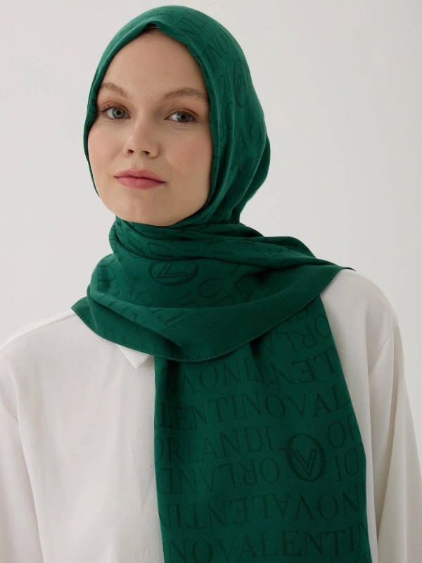 Valentino Orlandi VO Logo Şal - Zümrüt