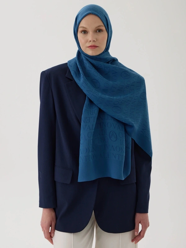 Valentino Orlandi VO Logo Şal - İndigo