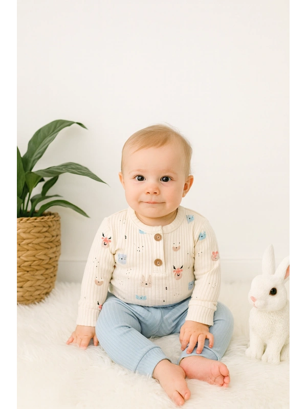 %100 Pamuk 2li Takım - Mavi