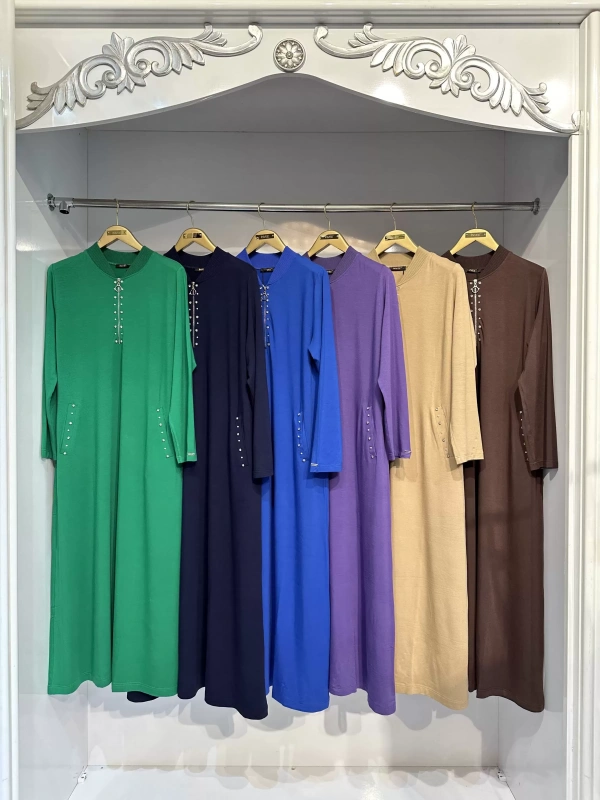 İNVEE 6937 İki İplik Mor Elbise