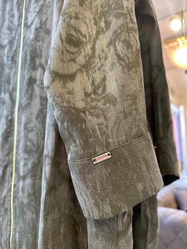 İNVEE Çiçek Desenli Lyocell Kap - Haki