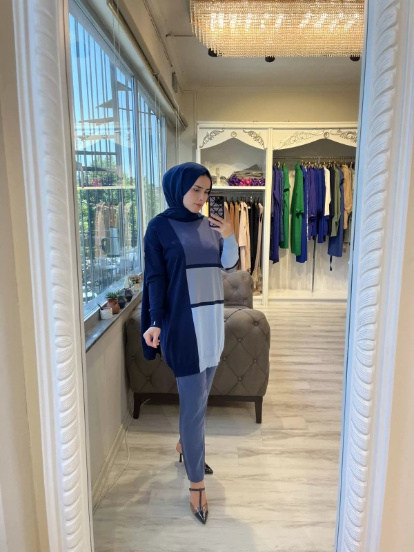 İNVEE 6994 Lacivert Triko Tunik