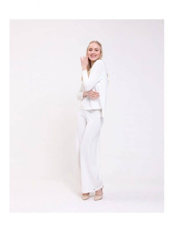 İNVEE 5879 Triko Tunik Ekru