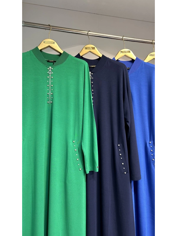 İNVEE 6937 İki İplik Mor Elbise