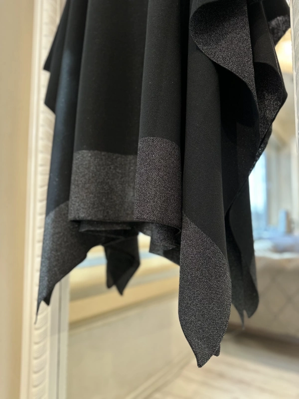 İNVEE 6104 Simli Siyah Panço-Şal