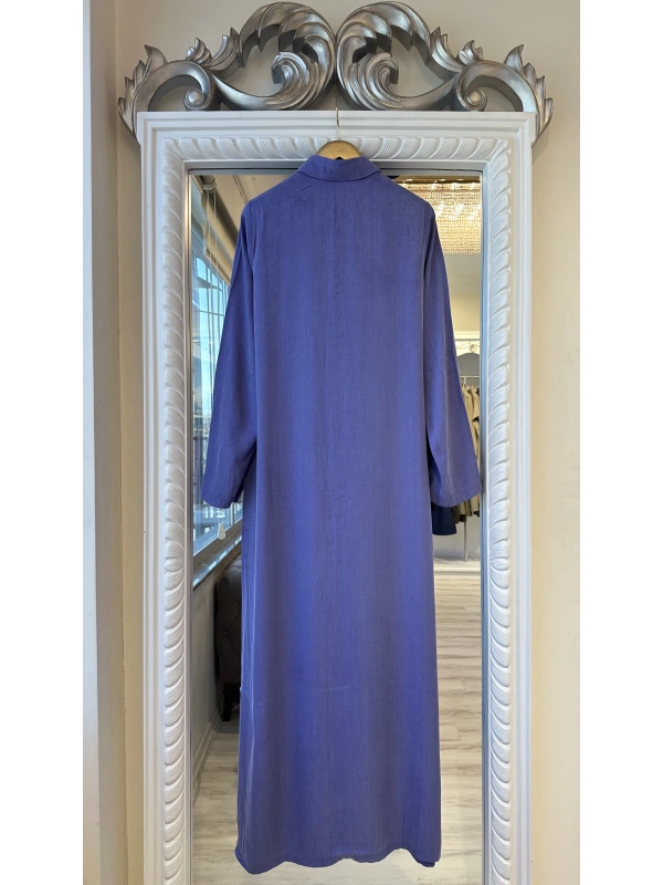 İNVEE 7032 İpek Qupra Gömlek Elbise - Mor