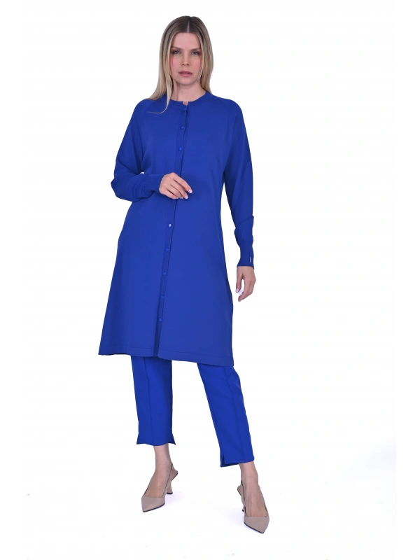 İNVEE 6738 Triko Hırka - Sax