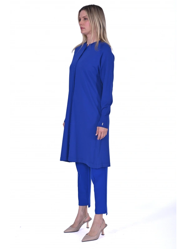 İNVEE 6738 Triko Hırka - Sax