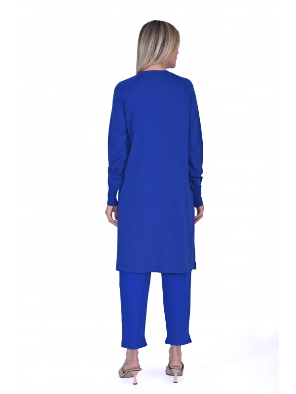 İNVEE 6738 Triko Hırka - Sax