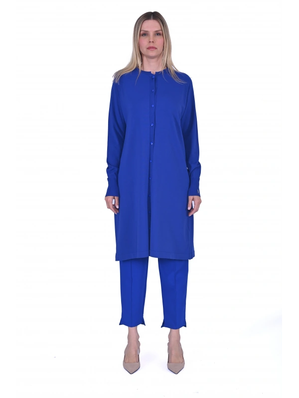 İNVEE 6738 Triko Hırka - Sax