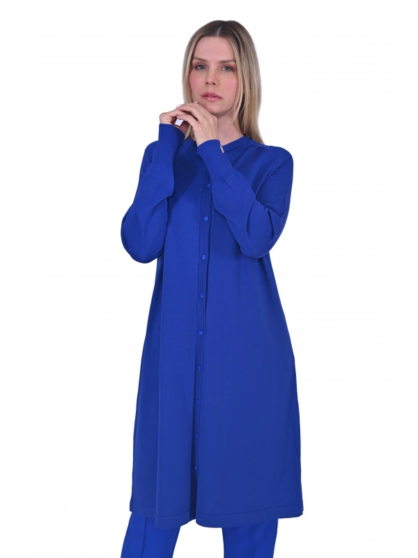 İNVEE 6738 Triko Hırka - Sax