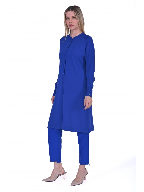 İNVEE 6738 Triko Hırka - Sax