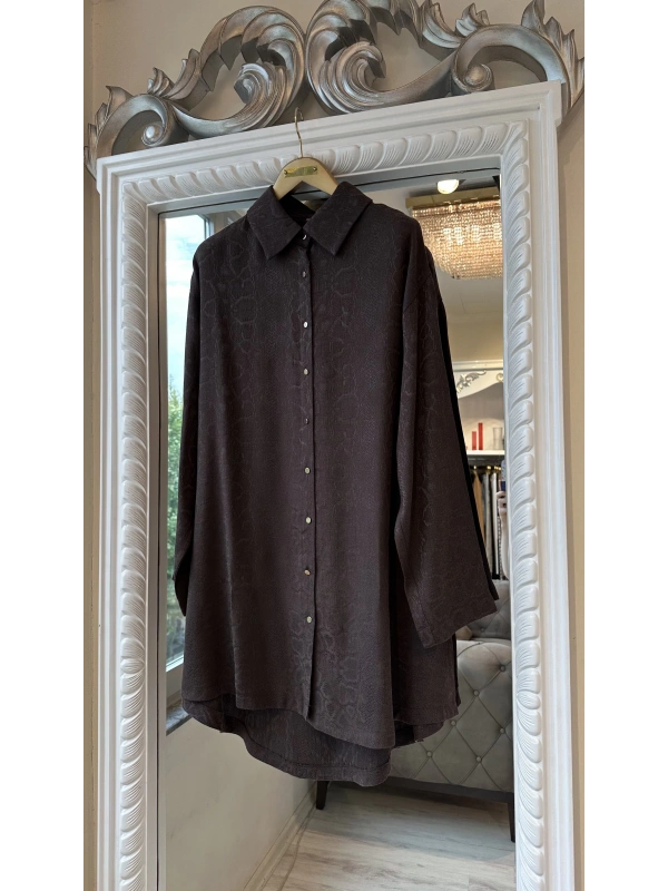 İNVEE Desenli Gömlek - Kahverengi