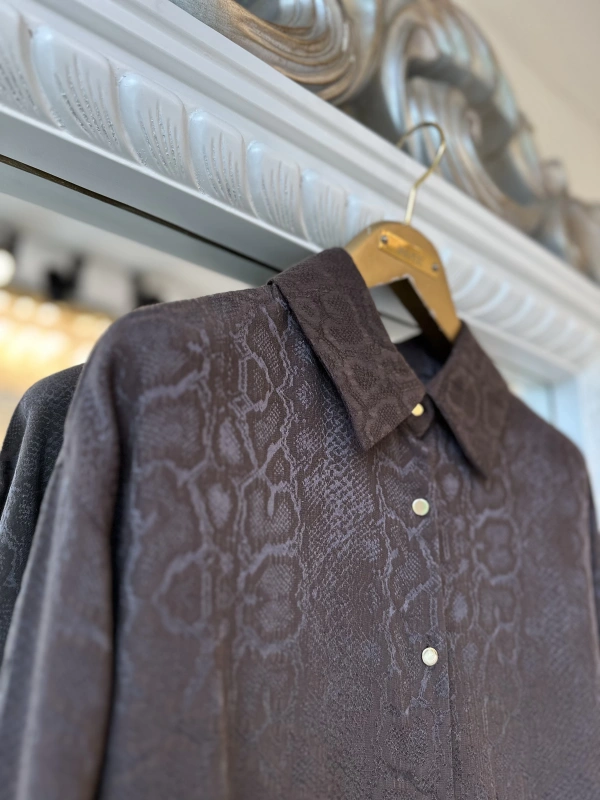 İNVEE Desenli Gömlek - Kahverengi