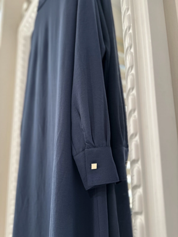 İNVEE İnce Krep Gömlek - Lacivert