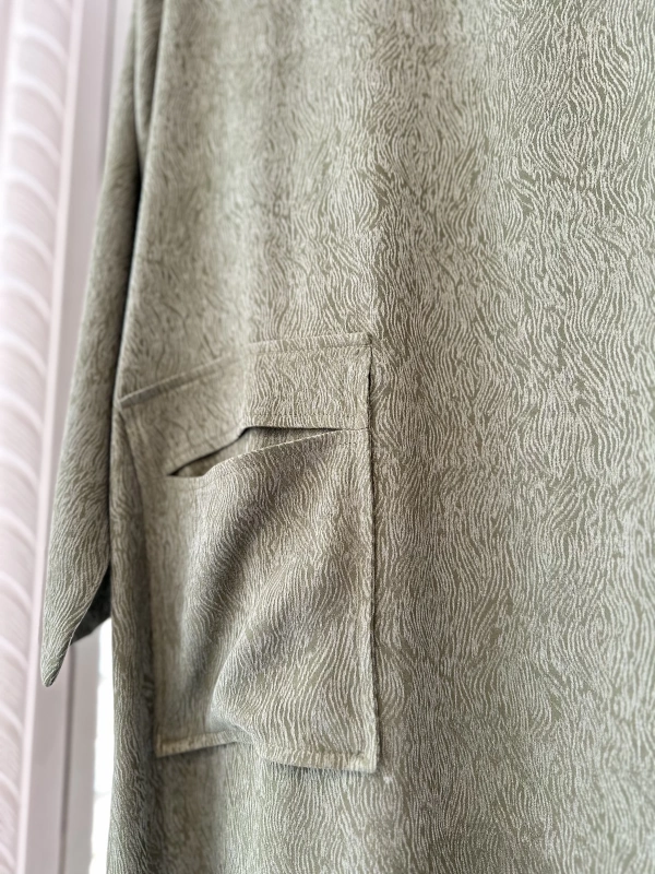 İNVEE 7136 Desenli Modal Elbise - Haki