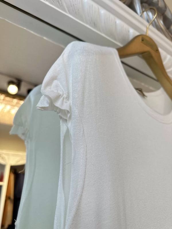 İNVEE Eteği Fırfır Detaylı İç Elbise - Ekru