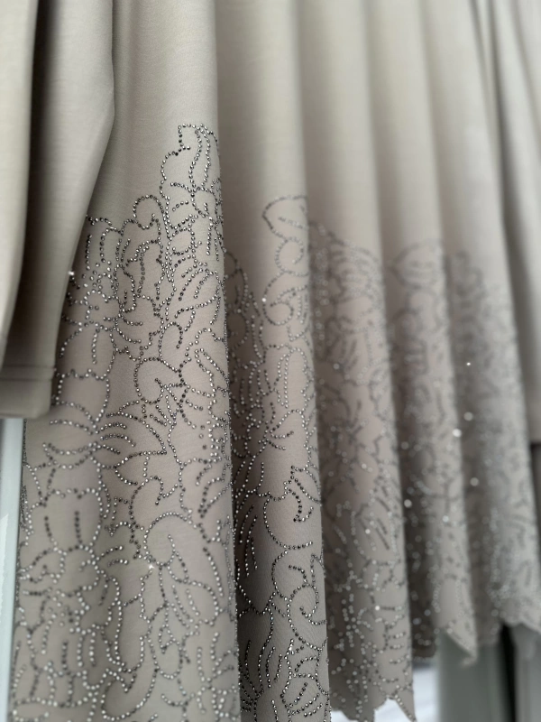 İNVEE Taş Baskılı Modal Takım - Bej