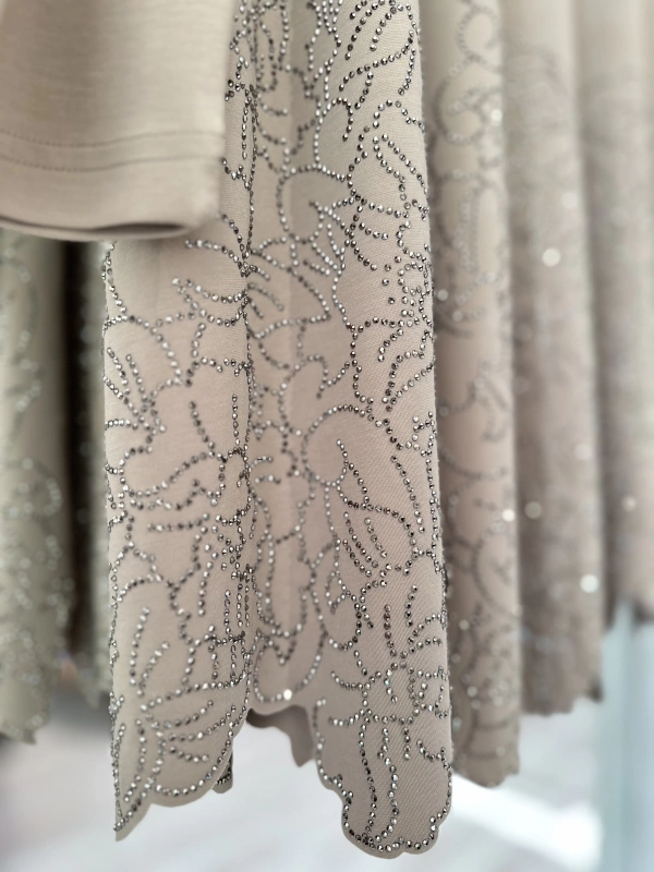 İNVEE Taş Baskılı Modal Takım - Bej