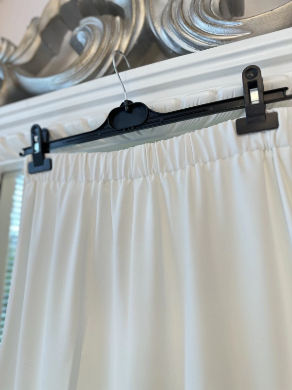 Sentez Arkası Lastikli Kumaş Pantolon - Beyaz