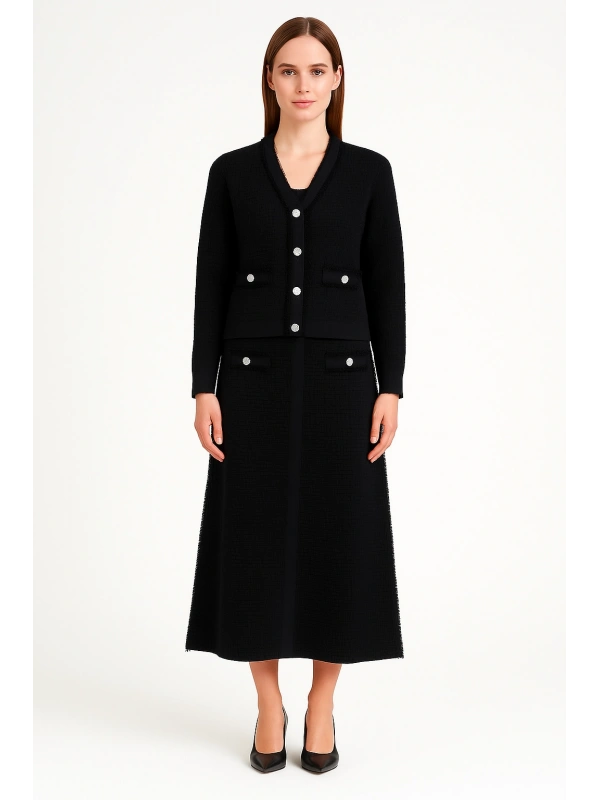 İNVEE 7120 Triko Takım -  Siyah