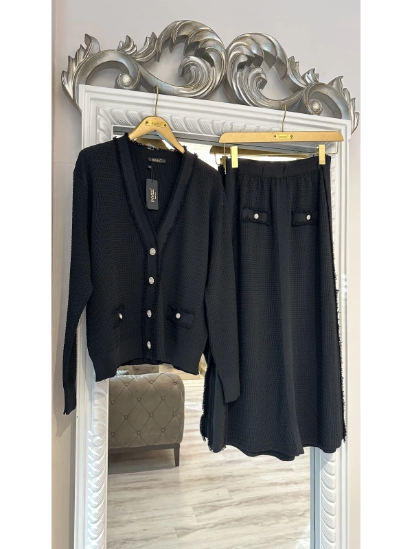 İNVEE 7120 Triko Takım -  Siyah