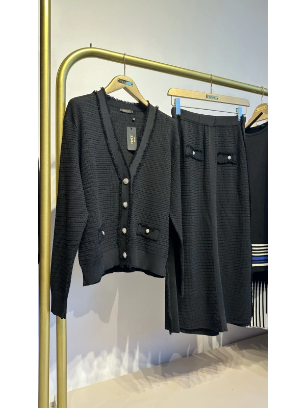 İNVEE 7120 Triko Takım -  Siyah