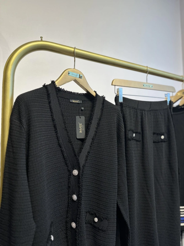 İNVEE 7120 Triko Takım -  Siyah